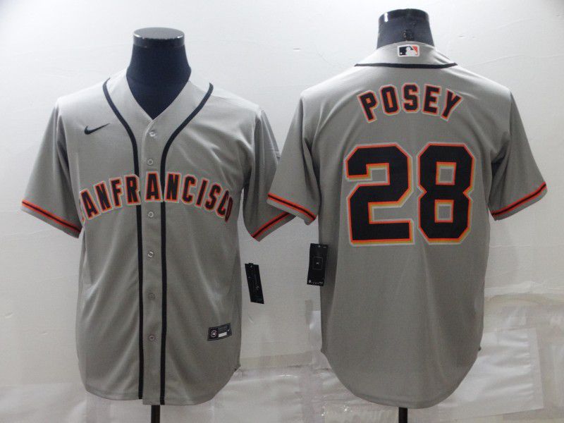 Men San Francisco Giants #28 Posey Grey Game Nike 2022 MLB Jersey